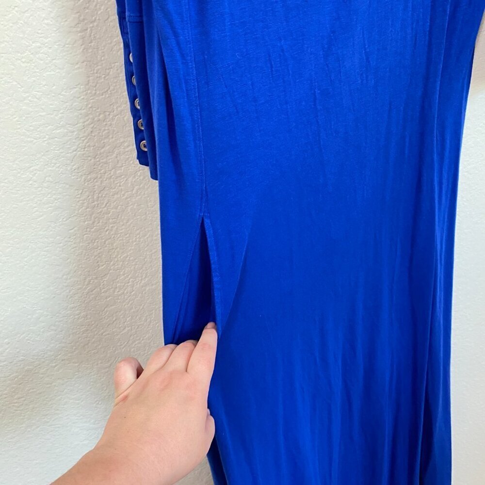 Soft Surroundings Pirouette Maxi Dress Sapphire Blue Size Large Made in Peru - Picture 5 of 9